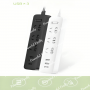 Мережевий фільтр (подовжувач) «XIAOMI» Mi Power Strip (3 розетки + 3 USB-port) Black, XMCXB01QM