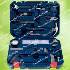 Набір багатофункціональних ручних інструментів BOSCH для ремонту із кейсом для зберігання, 108 предметів, Black / Navy Blue