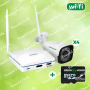 Комплект відеоспостереження на 4 IP бездротові Wi-Fi камери 3MP для вулиці/будинку + МicroSD 128GB GREENVISION GV-IP-K-W58/04