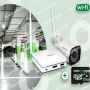 Комплект відеоспостереження на 4 IP бездротові Wi-Fi камери 3MP для вулиці/будинку + МicroSD 128GB GREENVISION GV-IP-K-W58/04